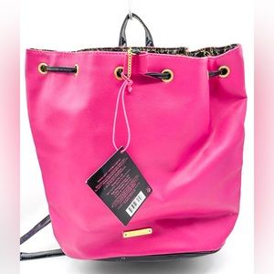 Juicy Couture Hot Pink Drawstring Top Handle Backpack Purse